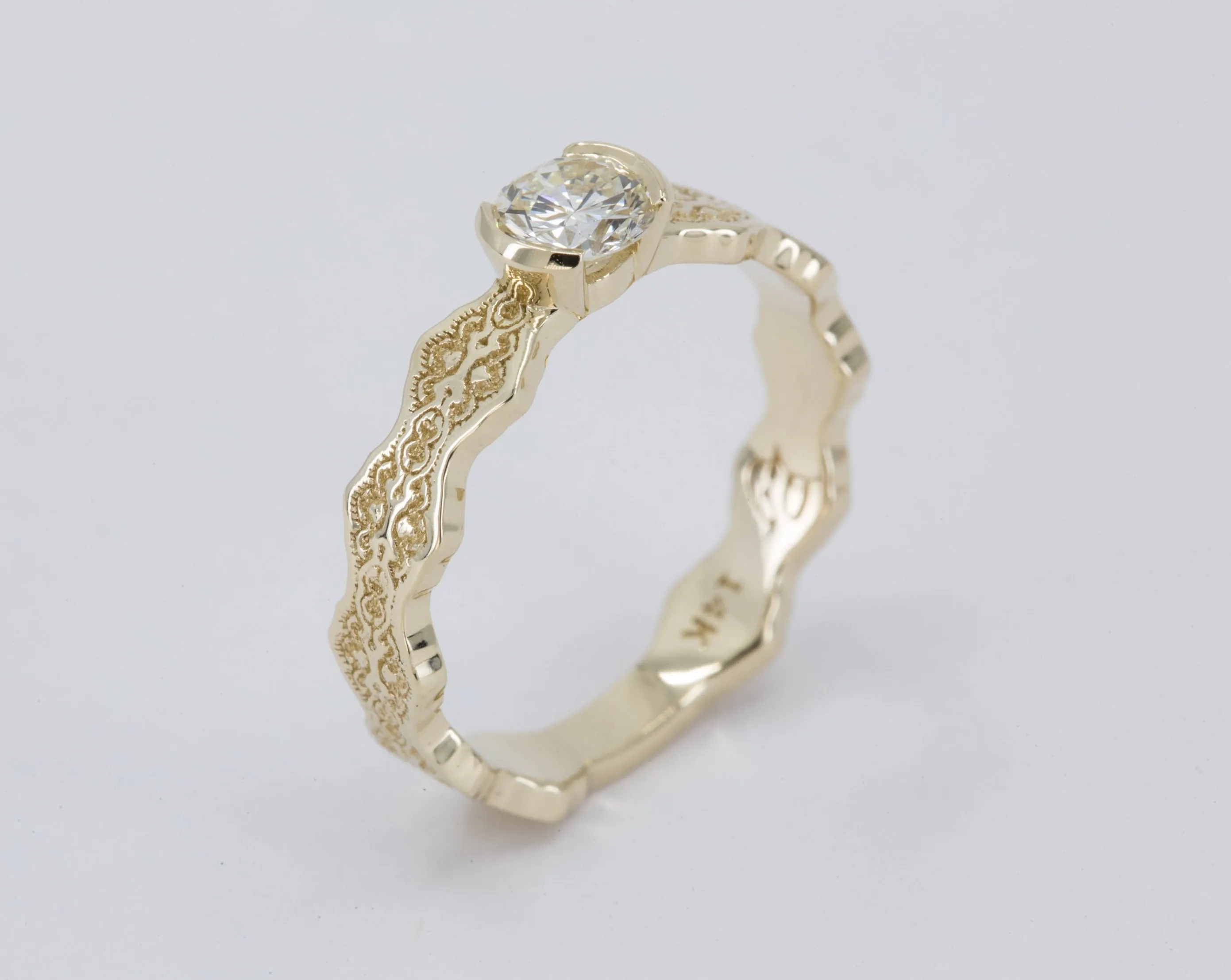 0.50 ct Diamond Solitaire Lace Engagement Ring