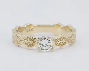 0.50 ct Diamond Solitaire Lace Engagement Ring