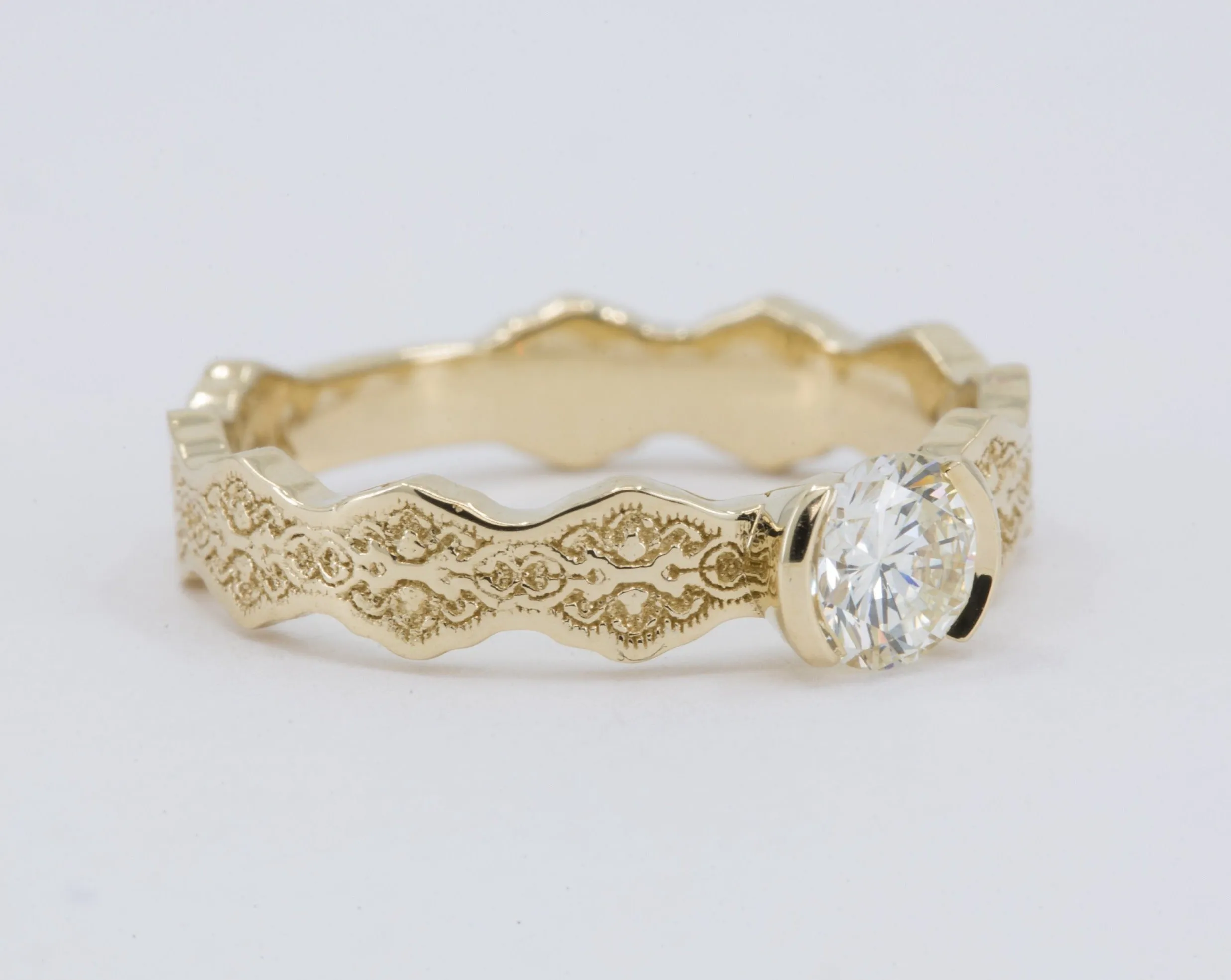 0.50 ct Diamond Solitaire Lace Engagement Ring
