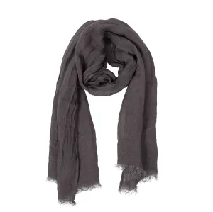 100% Linen Scarf - Anthracite Gray