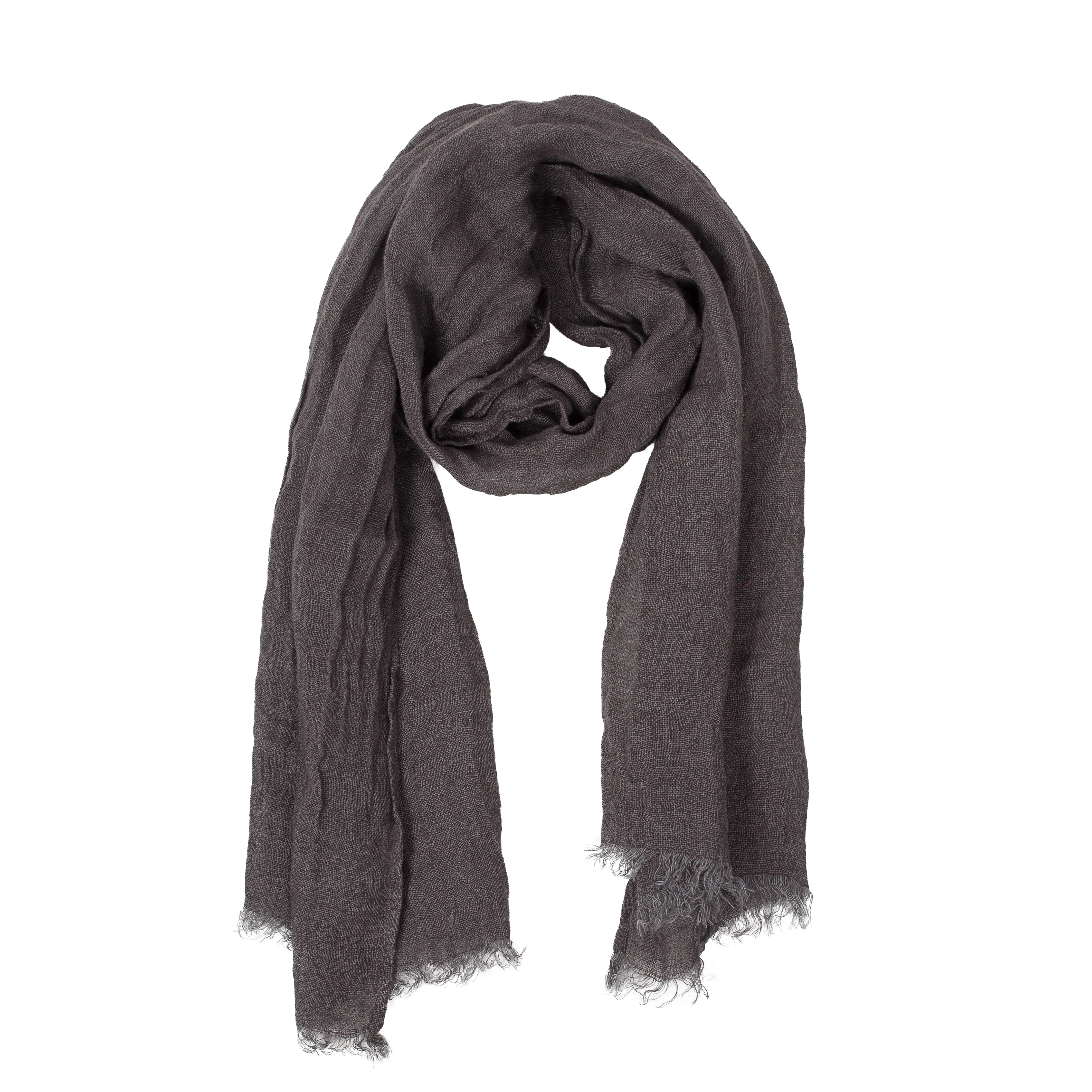 100% Linen Scarf - Anthracite Gray