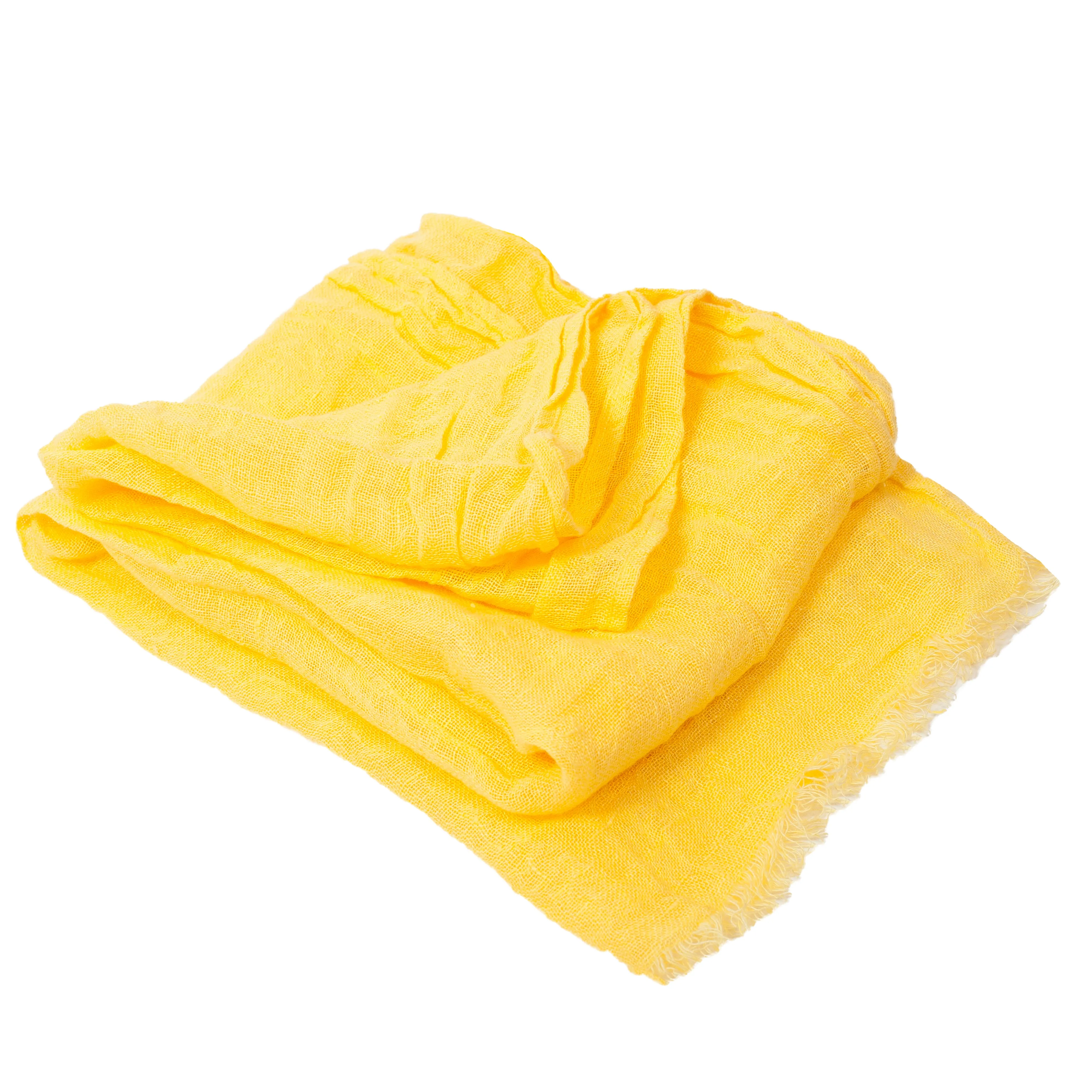 100% Linen Scarf - Bright Yellow
