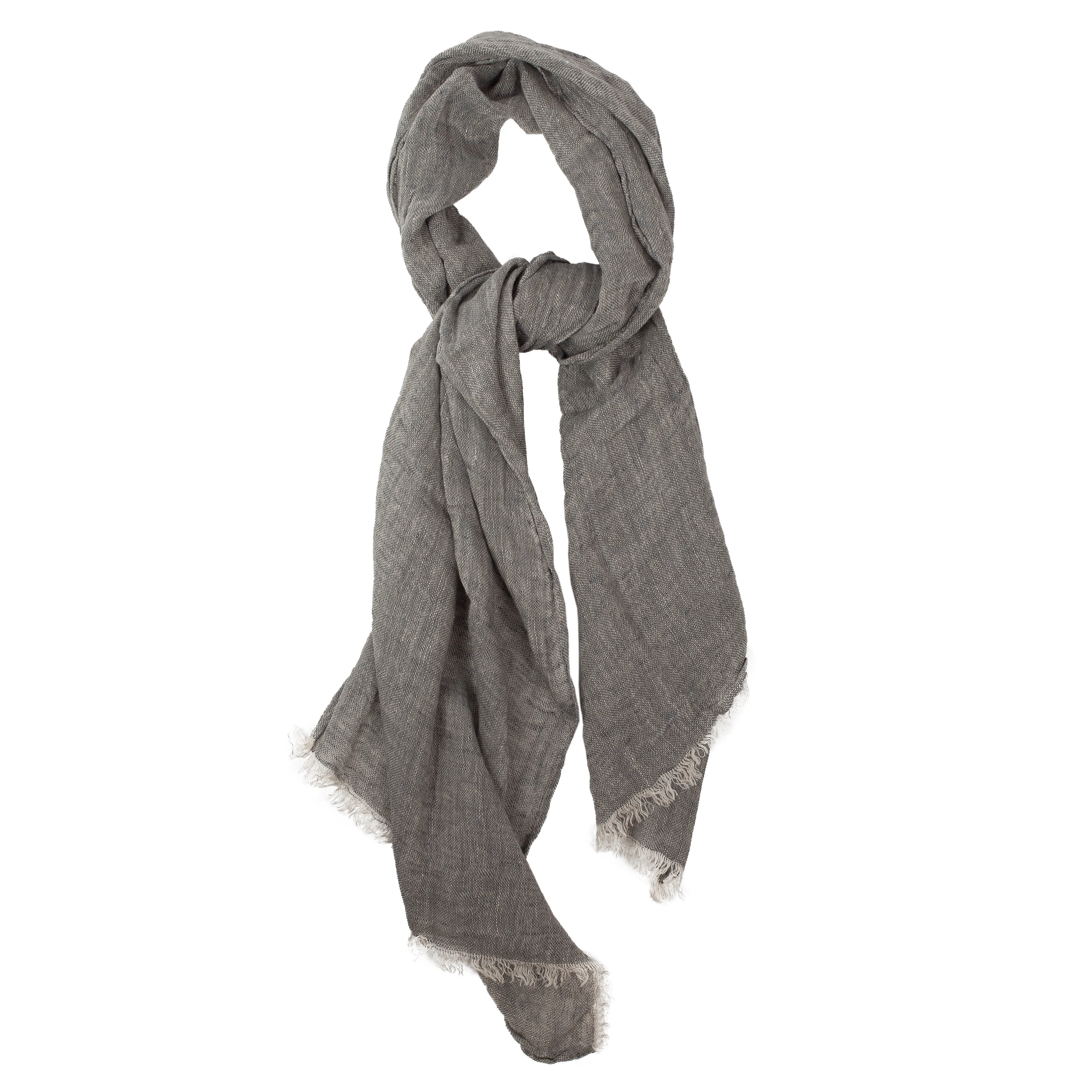 100% Linen Scarf - Dark Gray