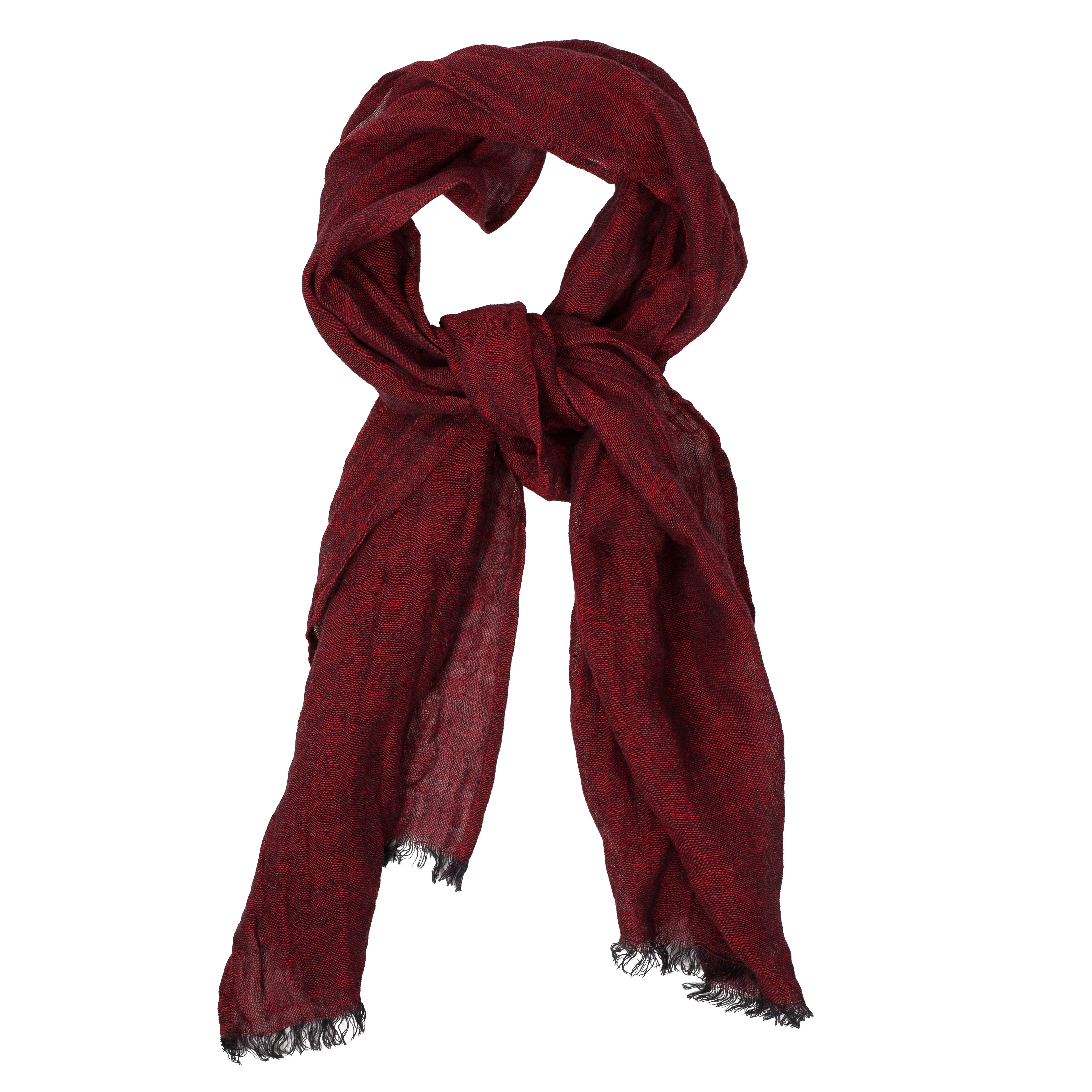 100% Linen Scarf - Dark Red