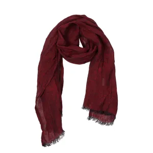 100% Linen Scarf - Dark Red