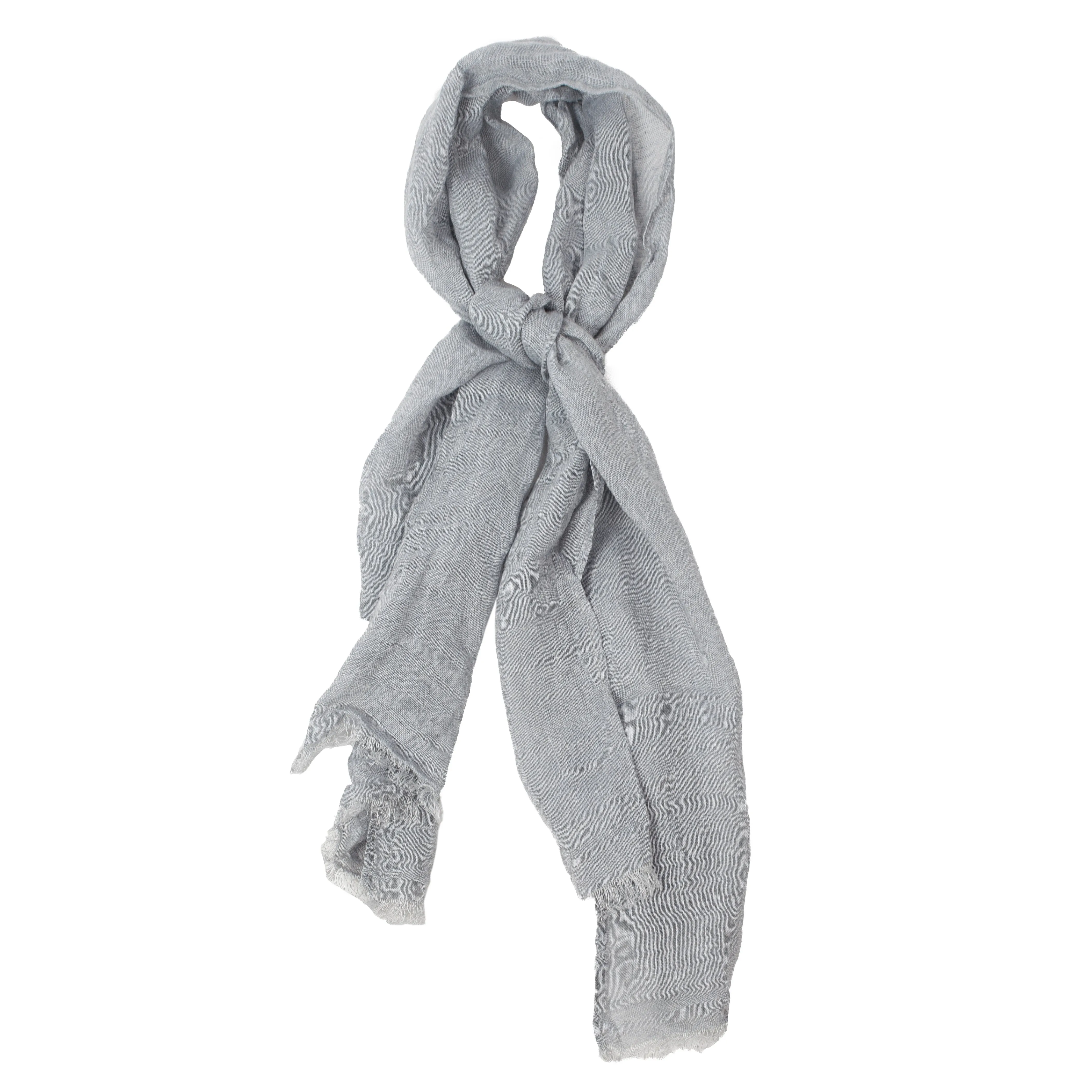 100% Linen Scarf - Gray