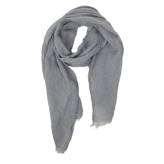 100% Linen Scarf - Gray