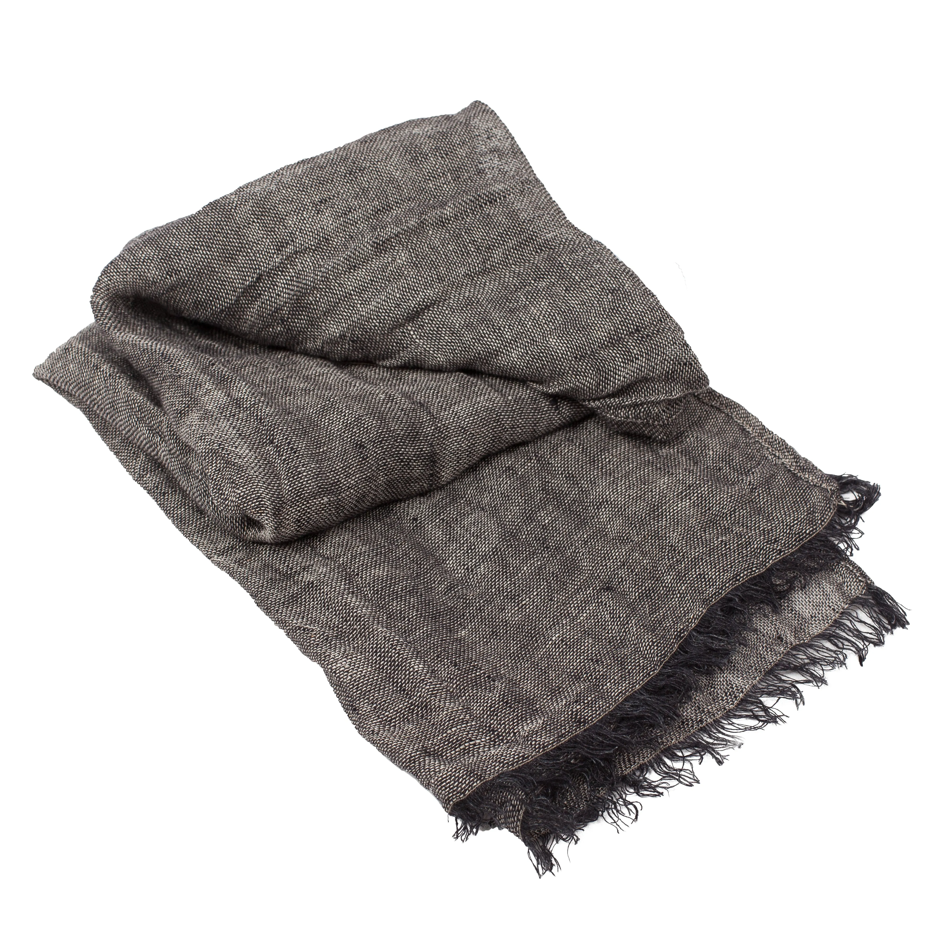100% Linen Scarf - Grayish Black