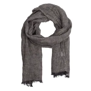 100% Linen Scarf - Grayish Black