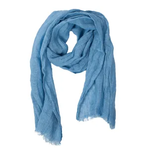 100% Linen Scarf - Light Blue