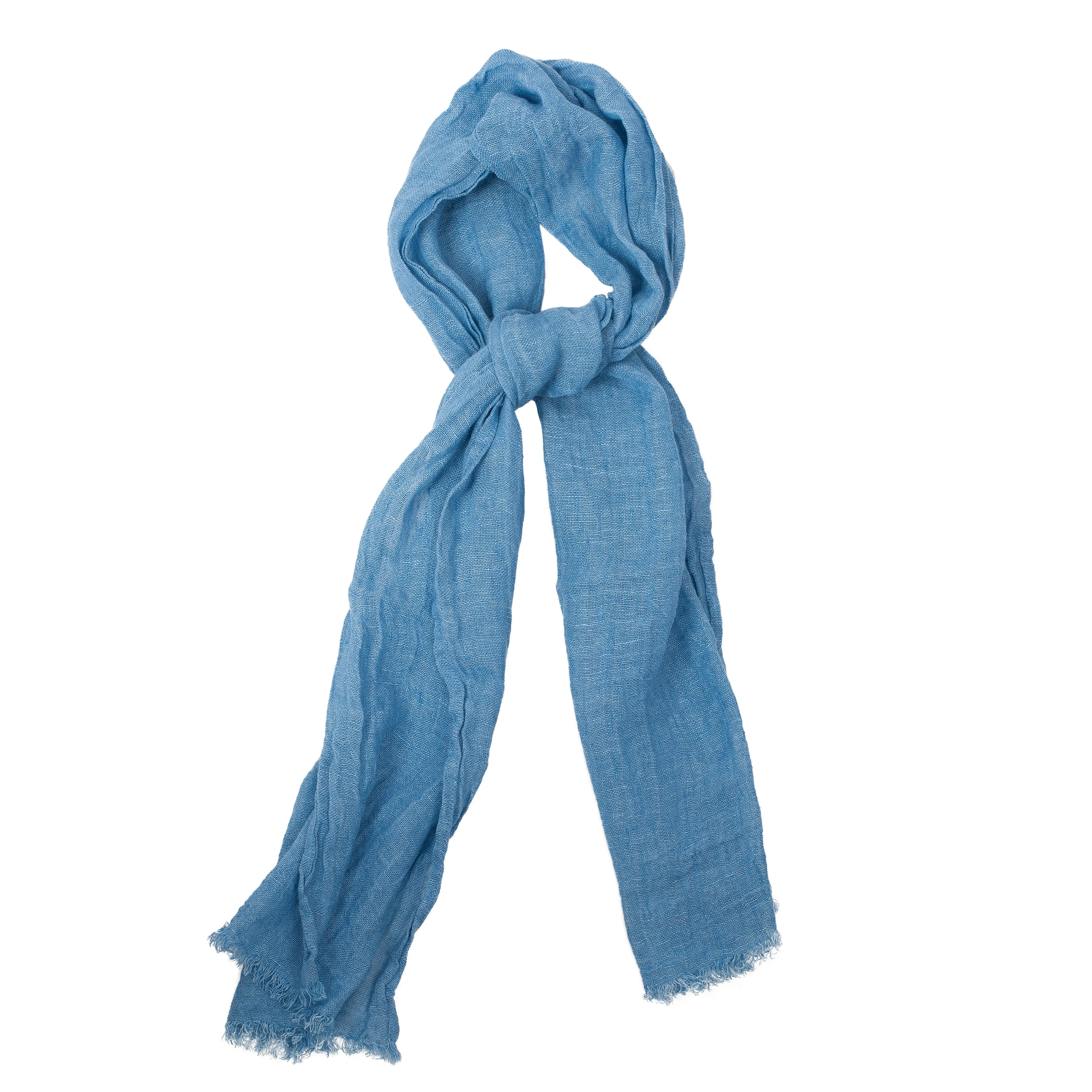 100% Linen Scarf - Light Blue