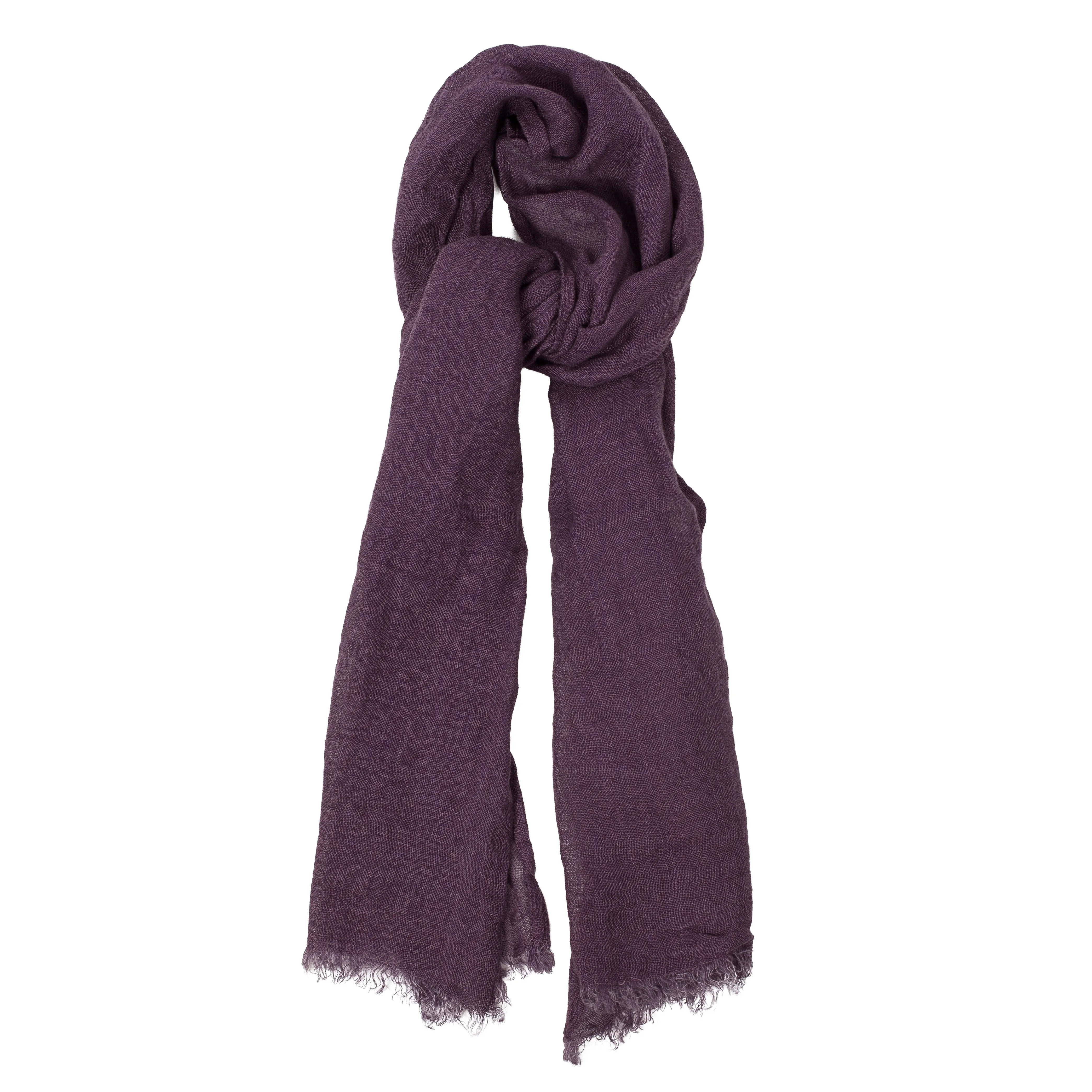100% Linen Scarf - Purple