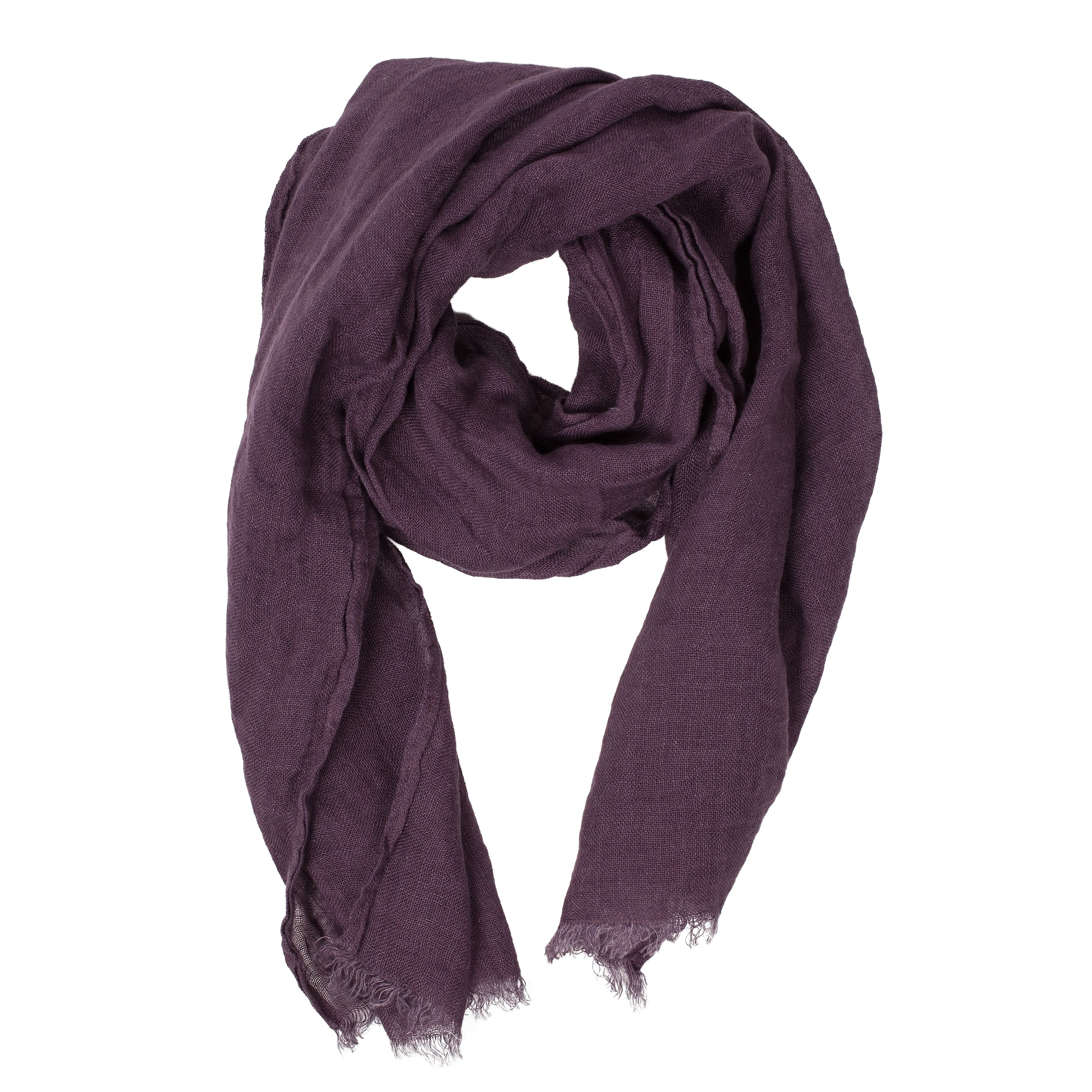 100% Linen Scarf - Purple