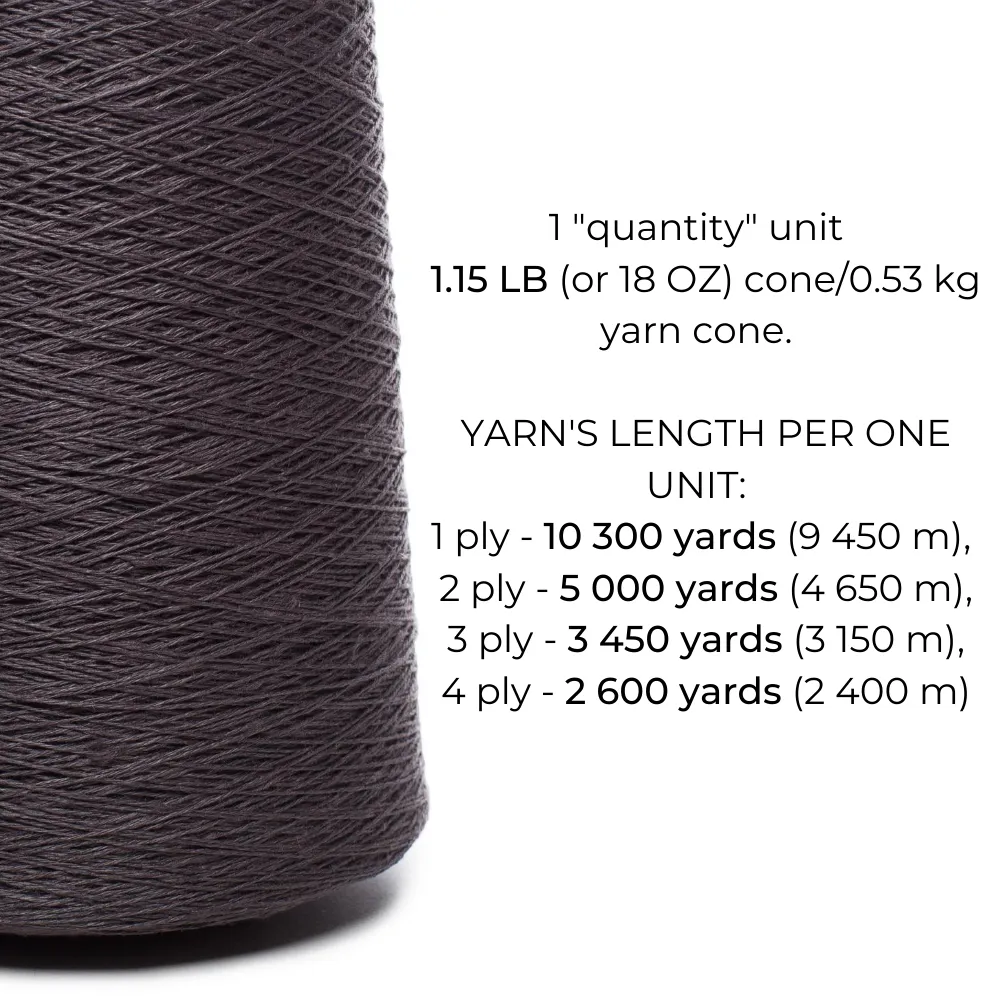 100% Linen Yarn - Anthracite Dark Gray