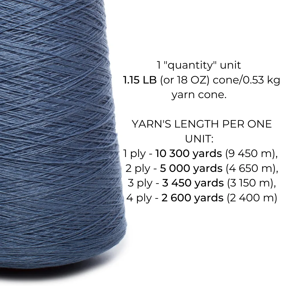 100% Linen Yarn - Grayish Blue