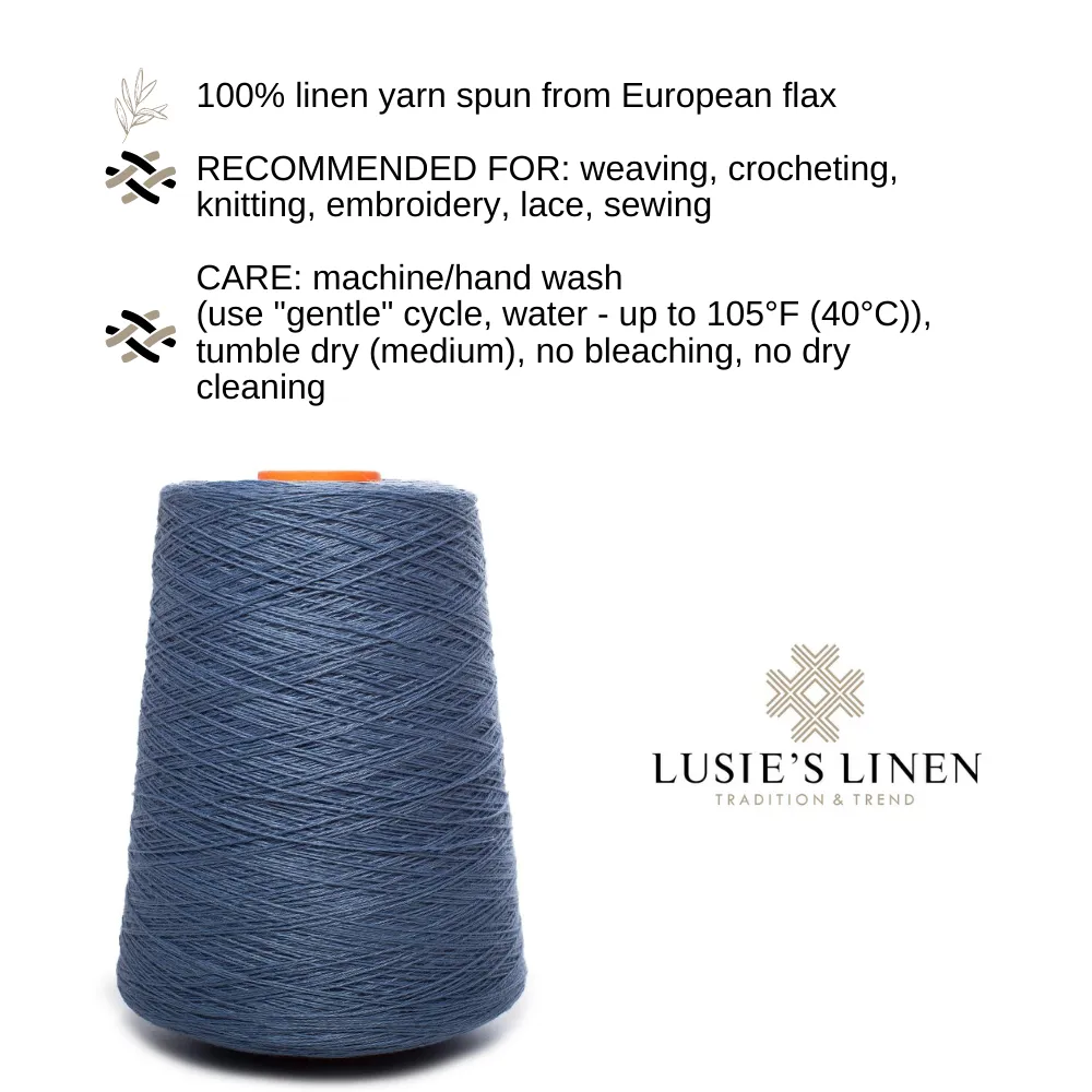 100% Linen Yarn - Grayish Blue