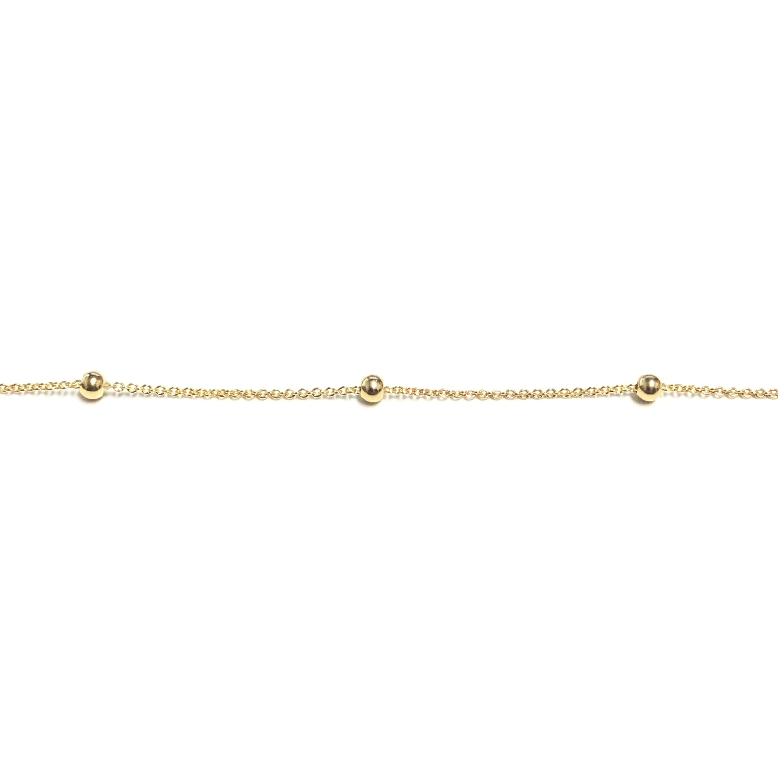 10K Yellow Gold (1.5mm) Beaded Necklace (16" - 22") 16 inches