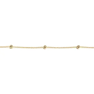 10K Yellow Gold (1.5mm) Beaded Necklace (16" - 22") 16 inches