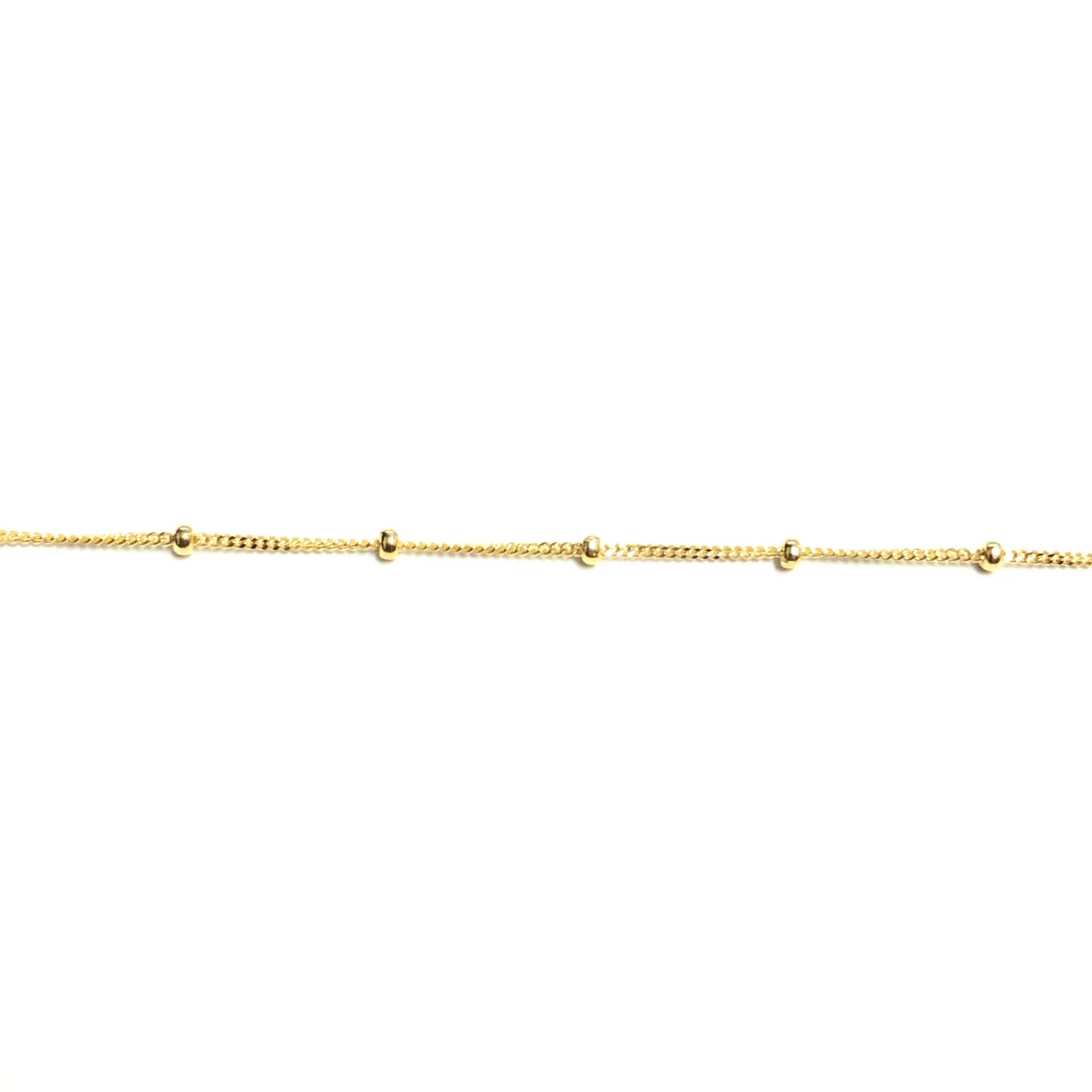 10K Yellow Gold (1.5mm) Beaded Necklace (16" - 22") 16 inches