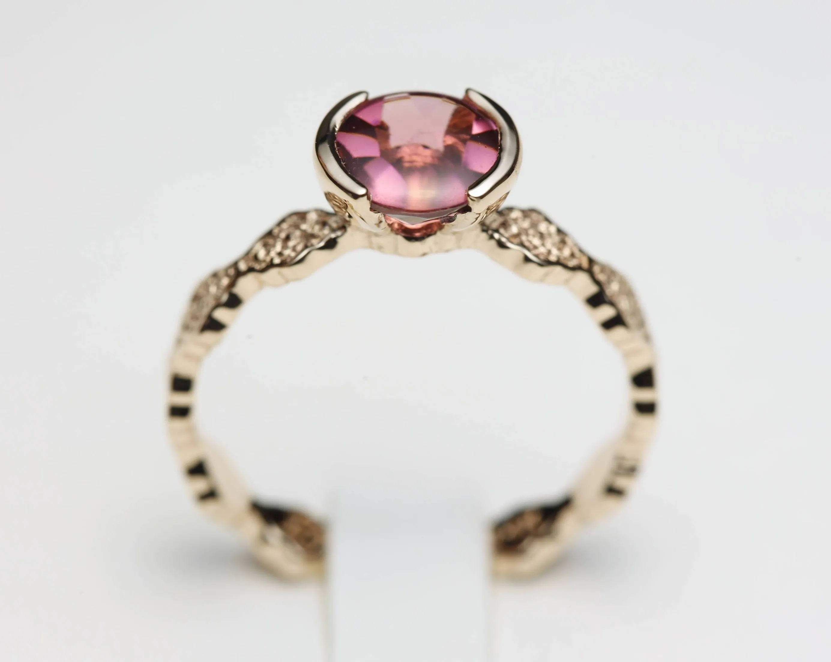 1.25 ct Pink Tourmaline Engagement Ring - Size 7