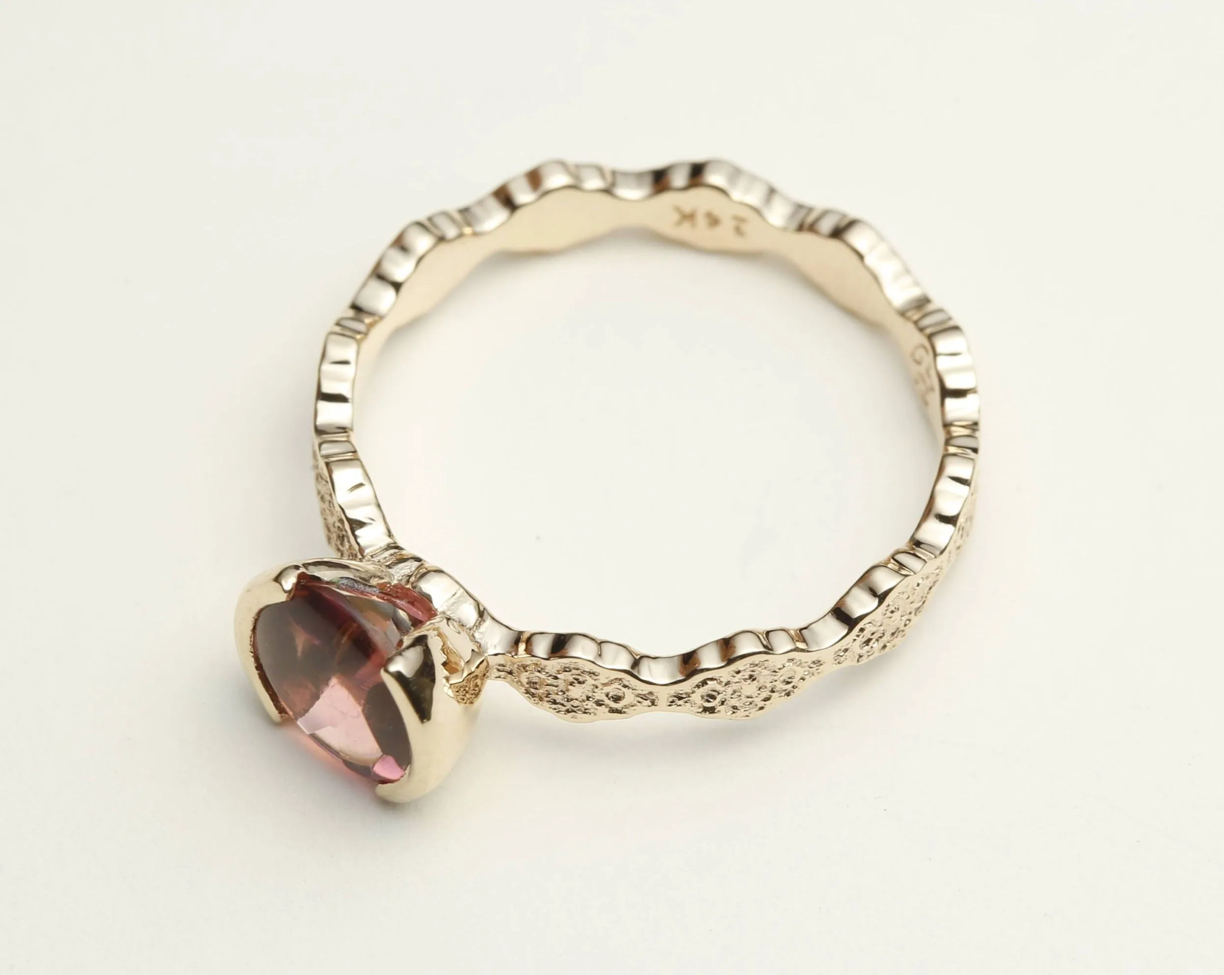 1.25 ct Pink Tourmaline Engagement Ring - Size 7