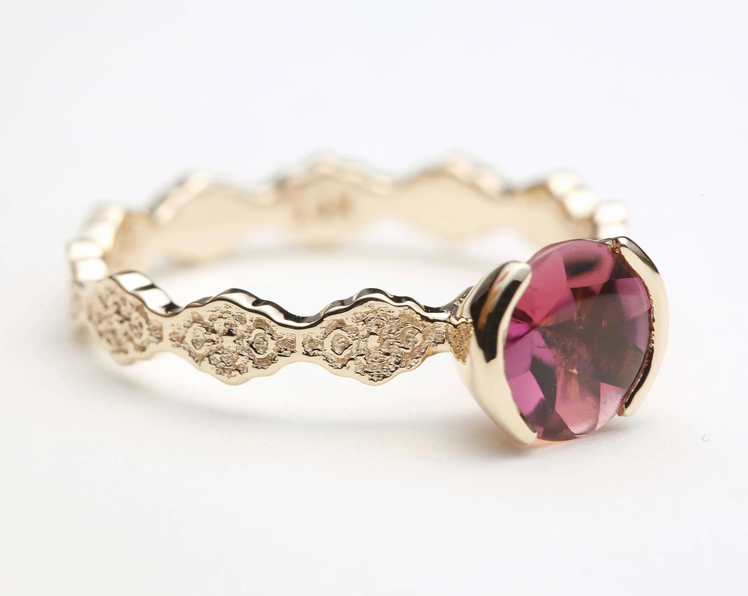 1.25 ct Pink Tourmaline Engagement Ring - Size 7