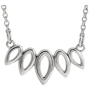 14K White Leaf 16-18" Necklace