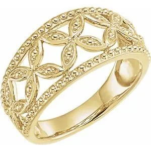 14K Yellow Leaf Ring