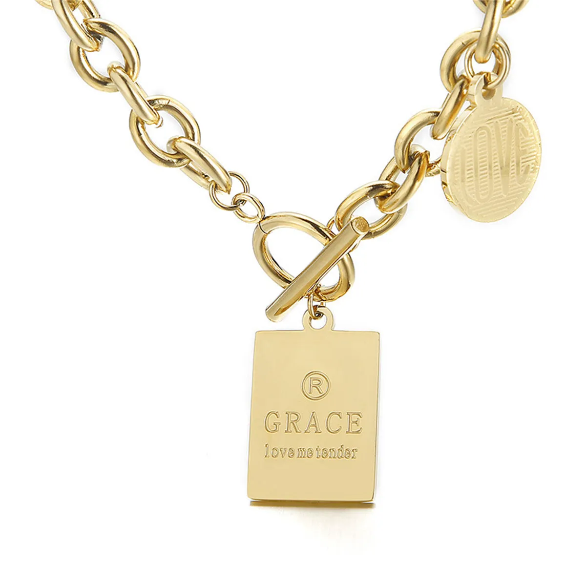 18K Gold-Plated 'Grace' Toggle Pendant Necklace