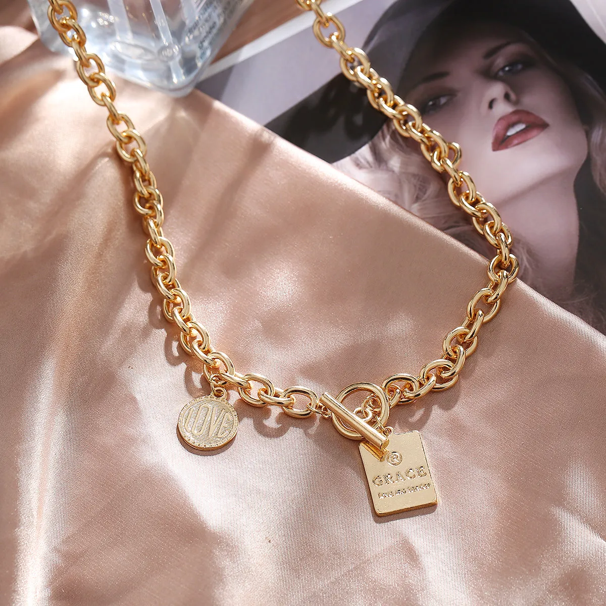 18K Gold-Plated 'Grace' Toggle Pendant Necklace