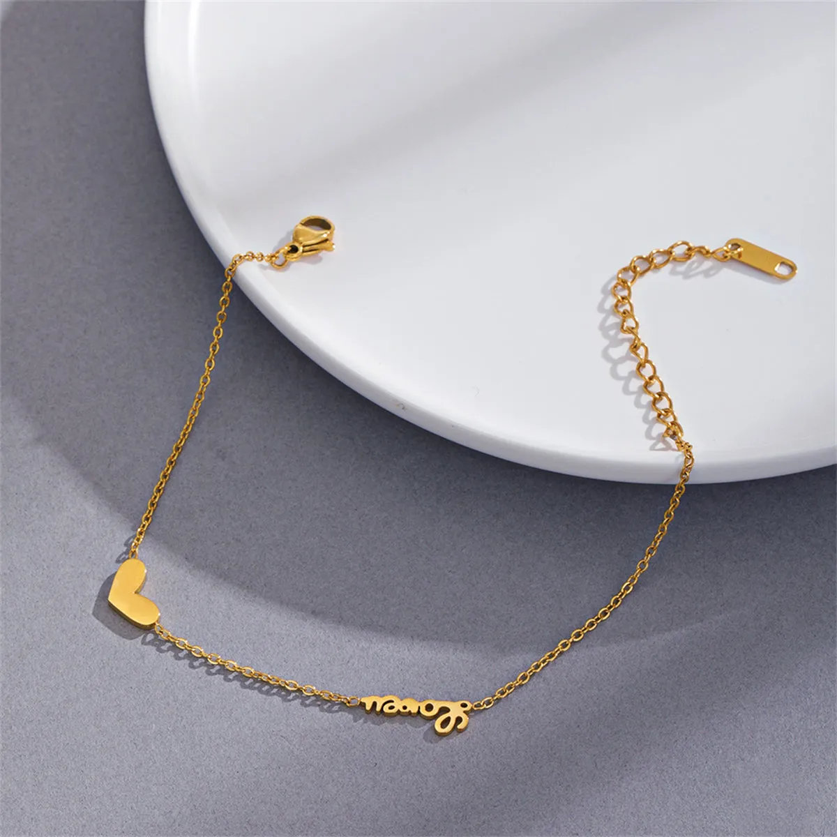 18K Gold-Plated Heart 'Love' Bracelet