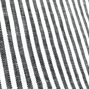 3/8" black & white Stripe 100% Natural Linen Fabric By The Yard/CL1080