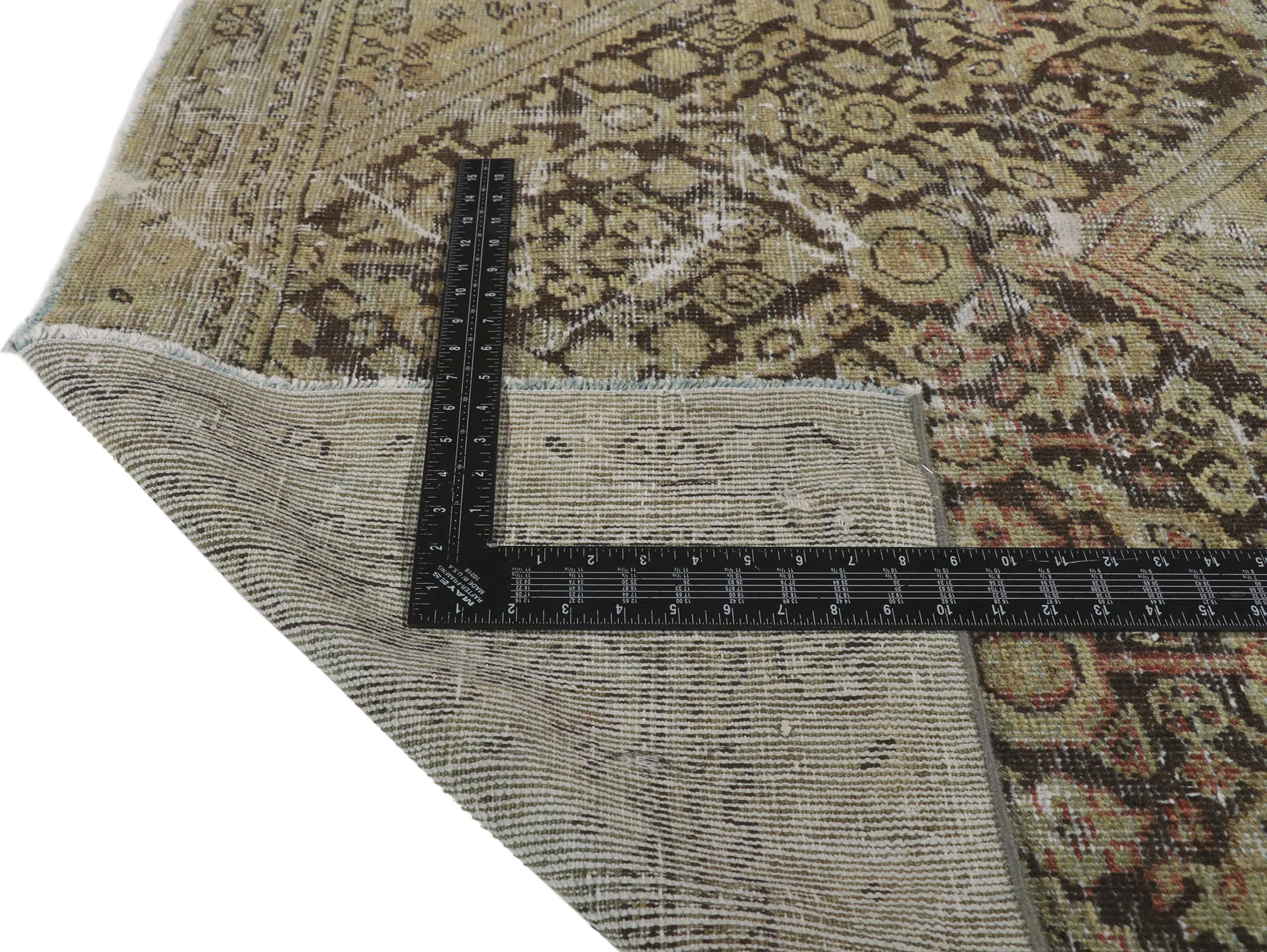 4' x 6' Distressed Antique Persian Mahal Rug