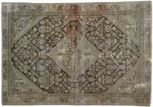 4' x 6' Distressed Antique Persian Mahal Rug