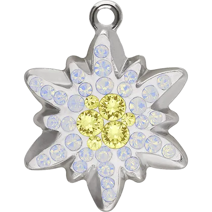 67442 Swarovski BeCharmed Pave Pendants, Edelweiss