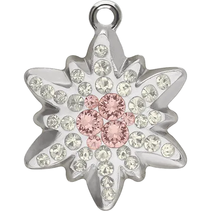 67442 Swarovski BeCharmed Pave Pendants, Edelweiss