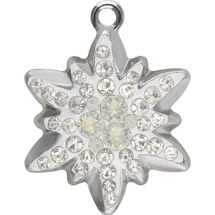 67442 Swarovski BeCharmed Pave Pendants, Edelweiss