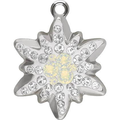 67442 Swarovski BeCharmed Pave Pendants, Edelweiss