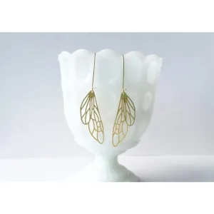 A Tea Leaf - Earrings - Insect Wing (Gold) #ATL-E-139