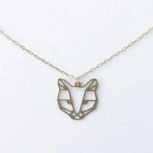 A Tea Leaf - Necklace - Cat Face (Gold) #ATL-N-146