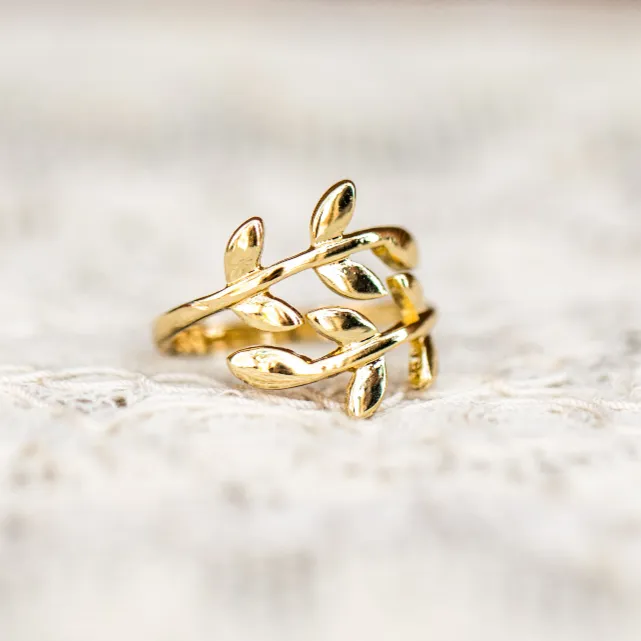 Adjustable Leaf Wrap Ring