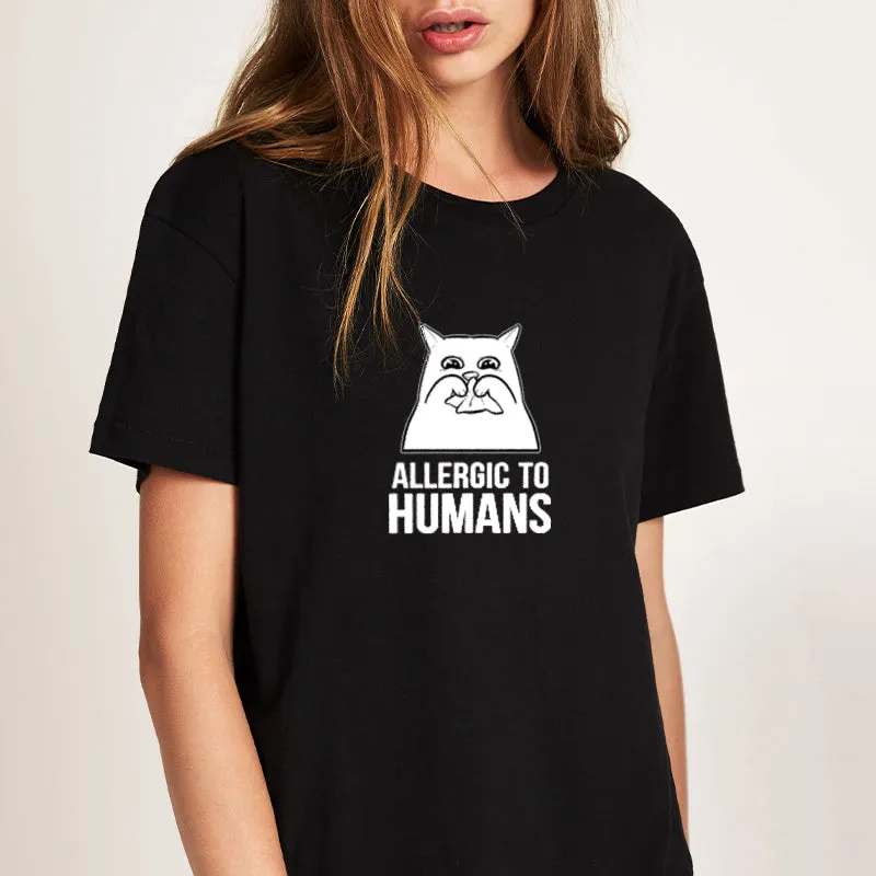 ALLERGIC TO HUMANS Cotton Tee