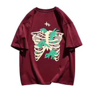 American Bold Skeleton Hand Graphic T-Shirt