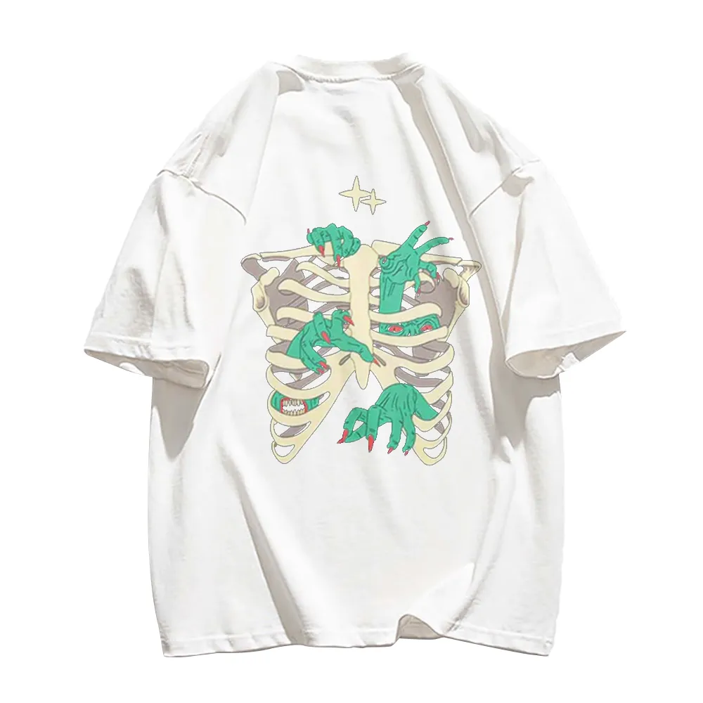 American Bold Skeleton Hand Graphic T-Shirt
