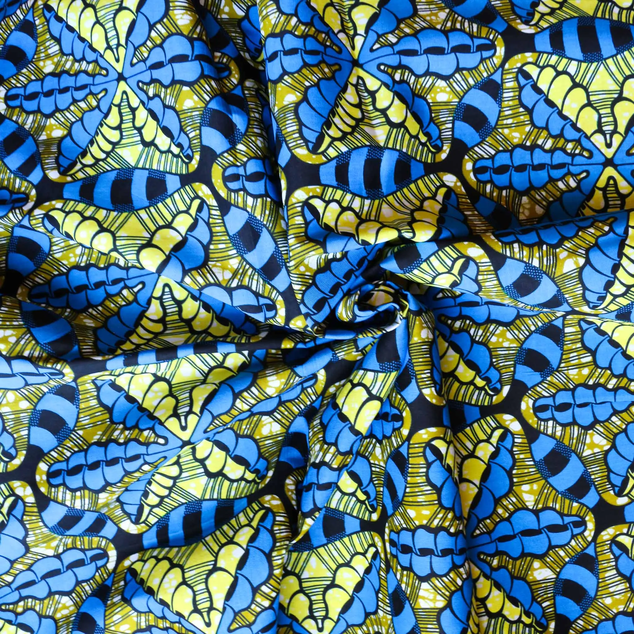 Ankara African wax cotton - Blue, green