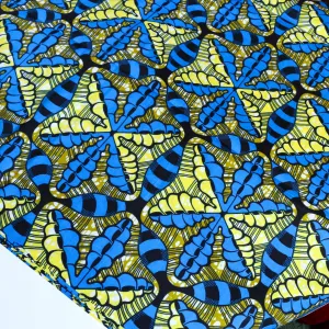 Ankara African wax cotton - Blue, green