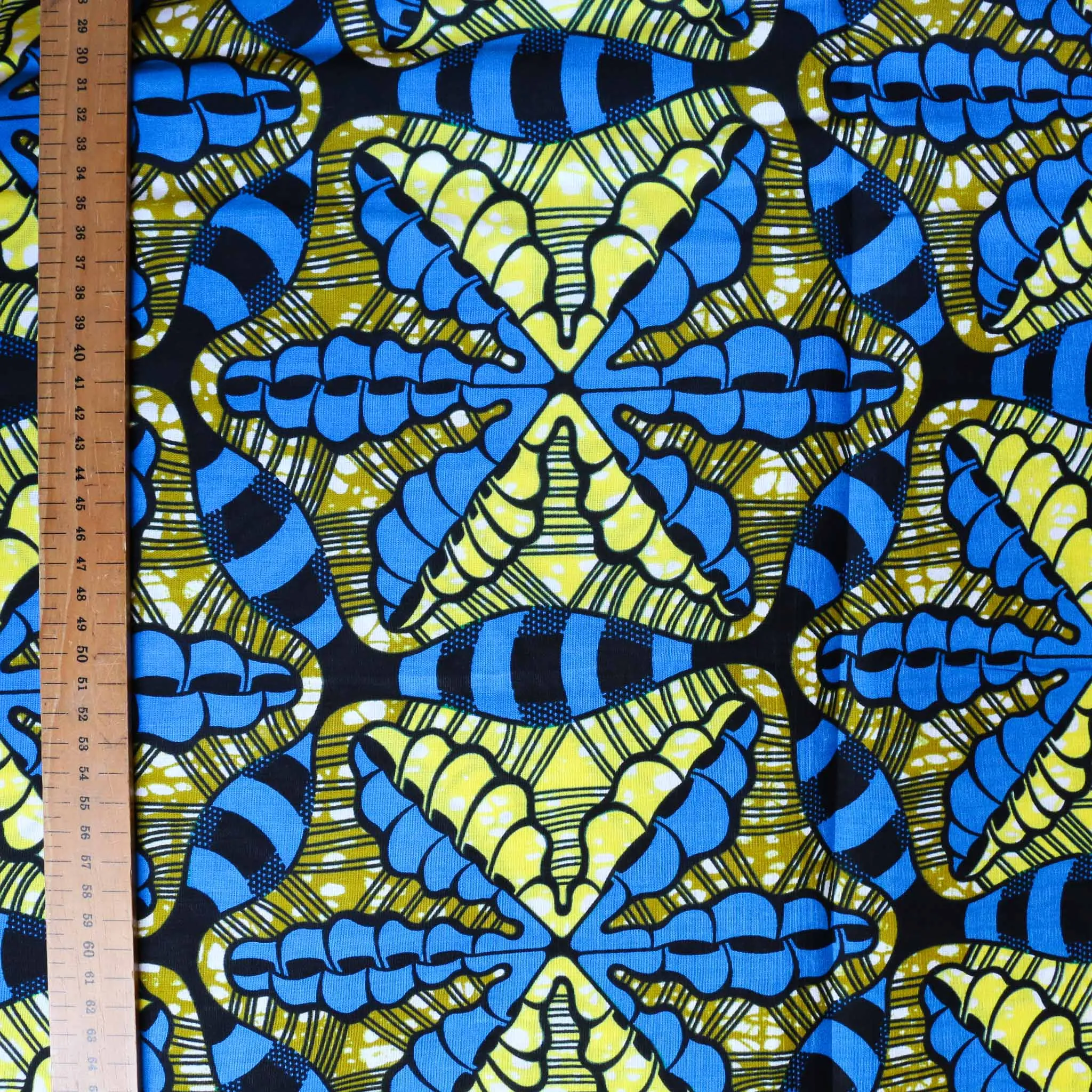 Ankara African wax cotton - Blue, green