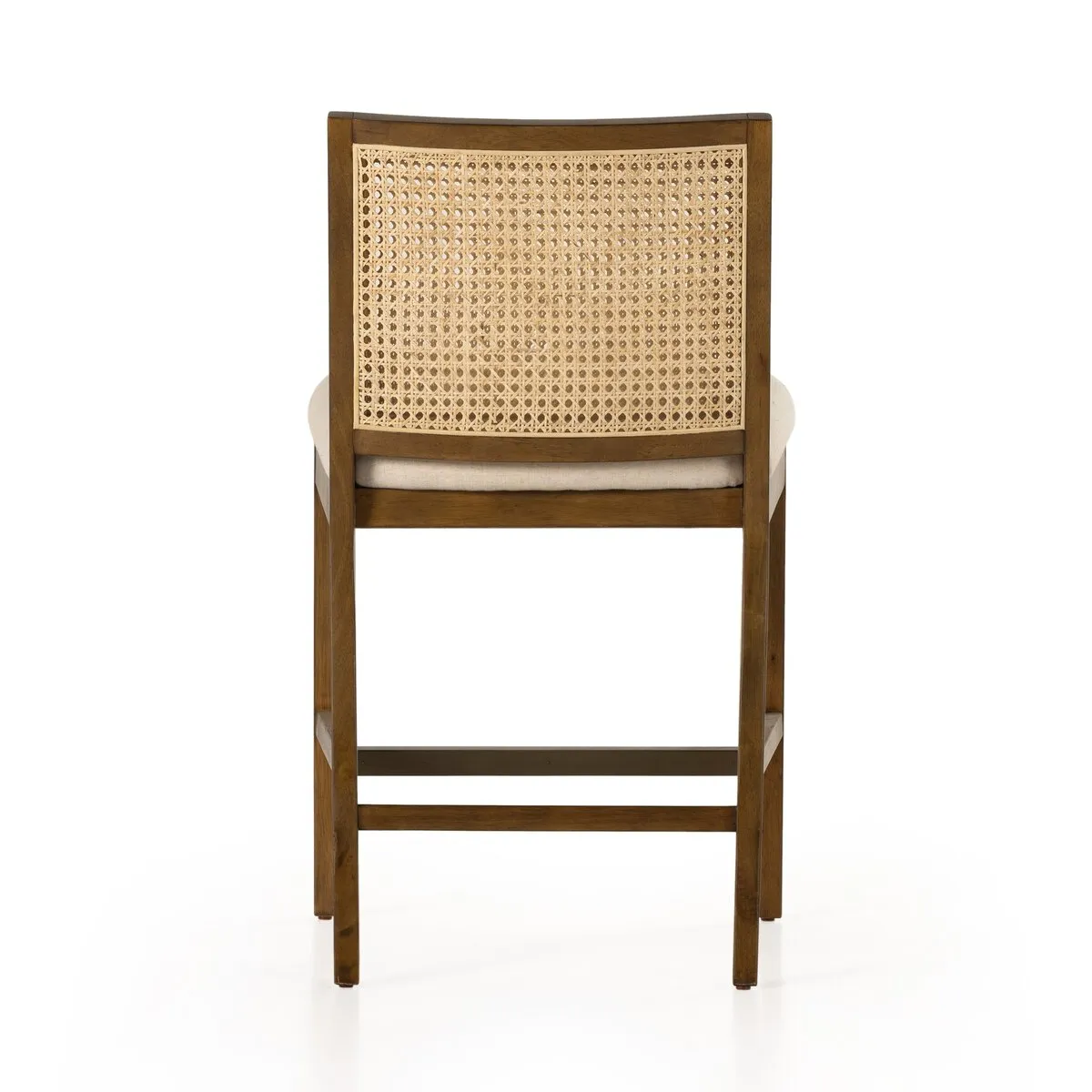 Antonia Cane Armless Counter Chair, Toasted Parawood/Savile Flax