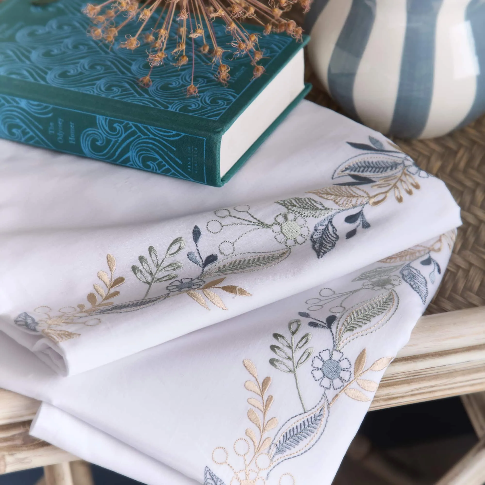 Appletree Boutique Julianna Embroidery Duvet Cover Set - White