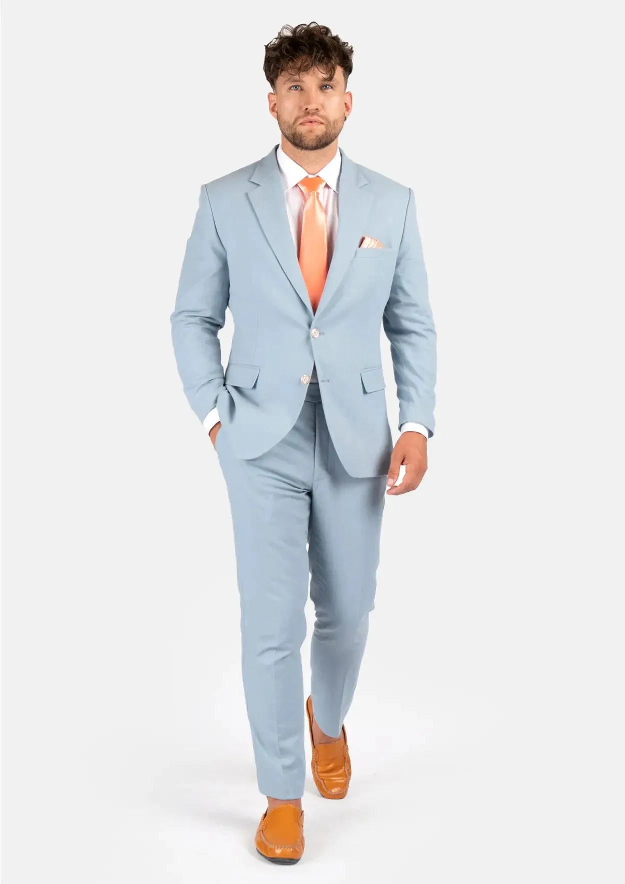 Astor Maya Blue Linen Blend Suit